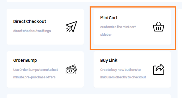  "MiniCart" section within the AIO Checkout settings.